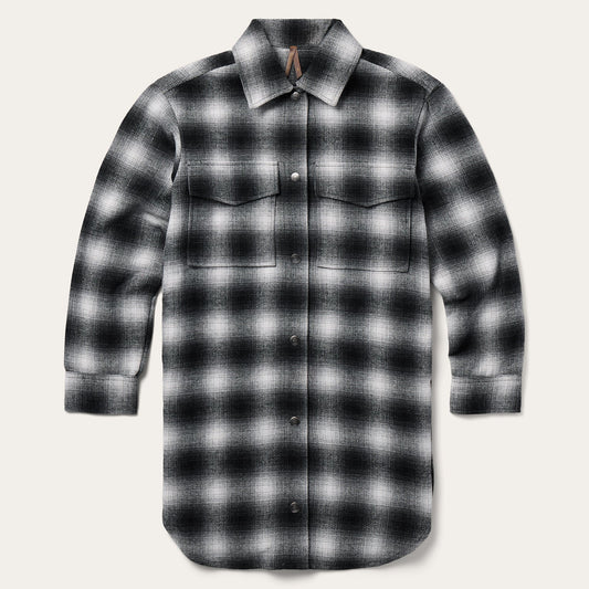 Ombre Oversized Shirt Jacket Black