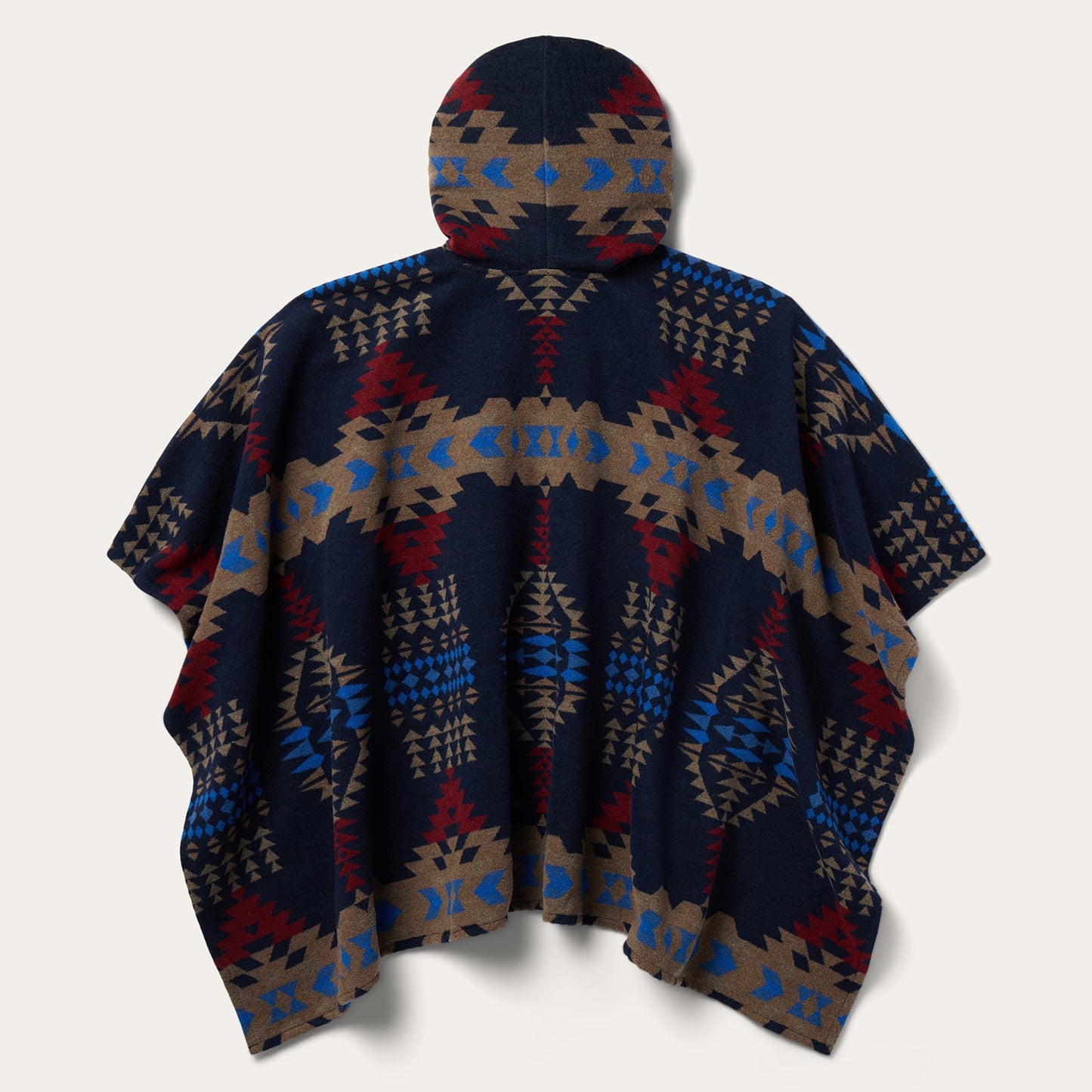 Hooded Serape Blanket Wrap Blue