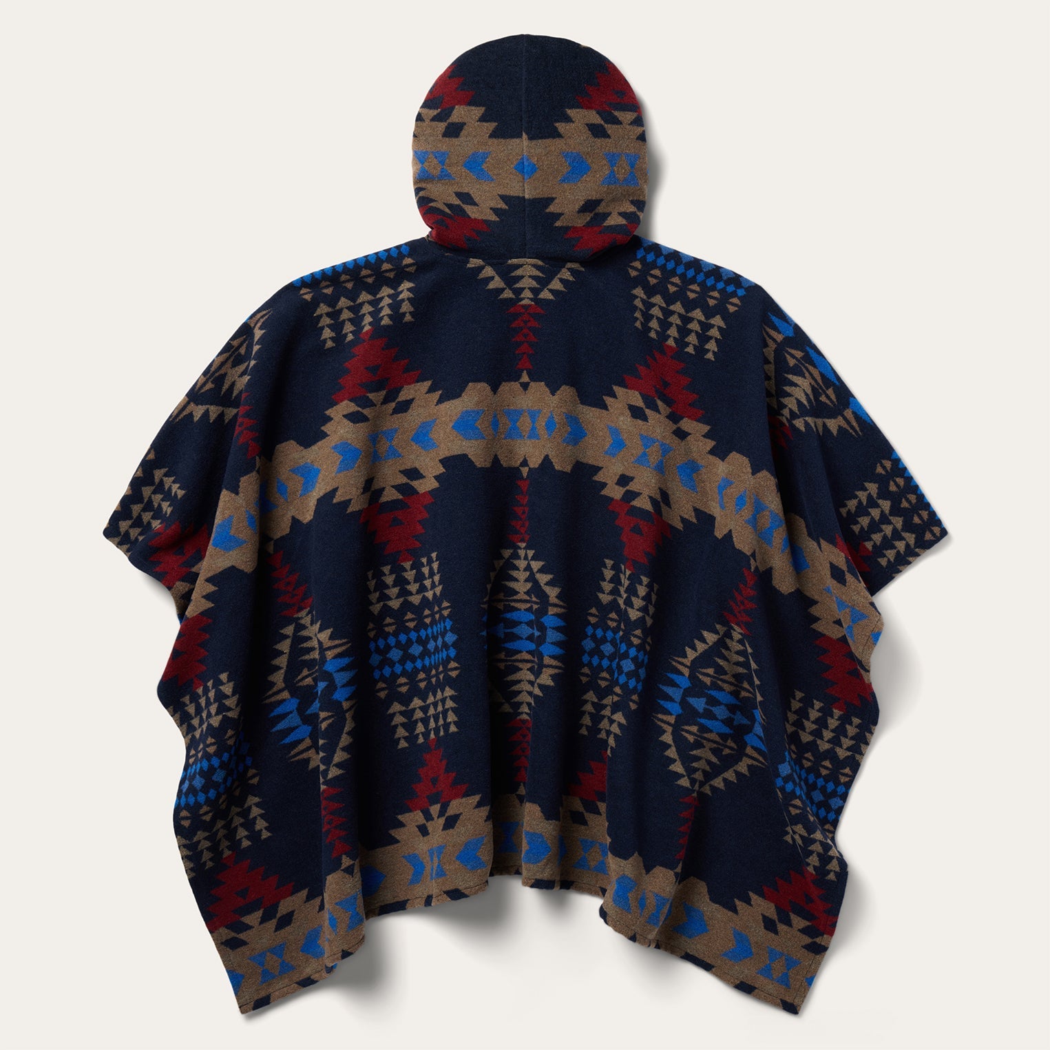 Hooded Serape Blanket Wrap Blue