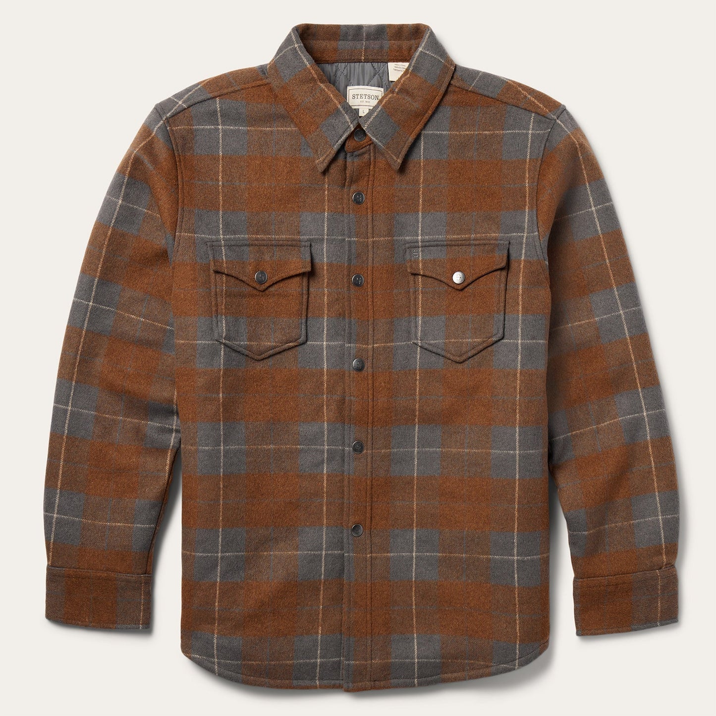 Plaid Western Shirt Jacket Brown