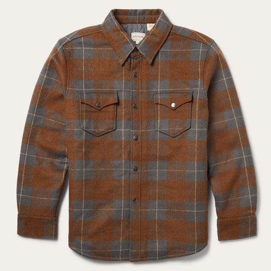 Plaid Western Shirt Jacket Brown