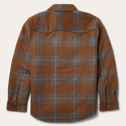 Plaid Western Shirt Jacket Brown
