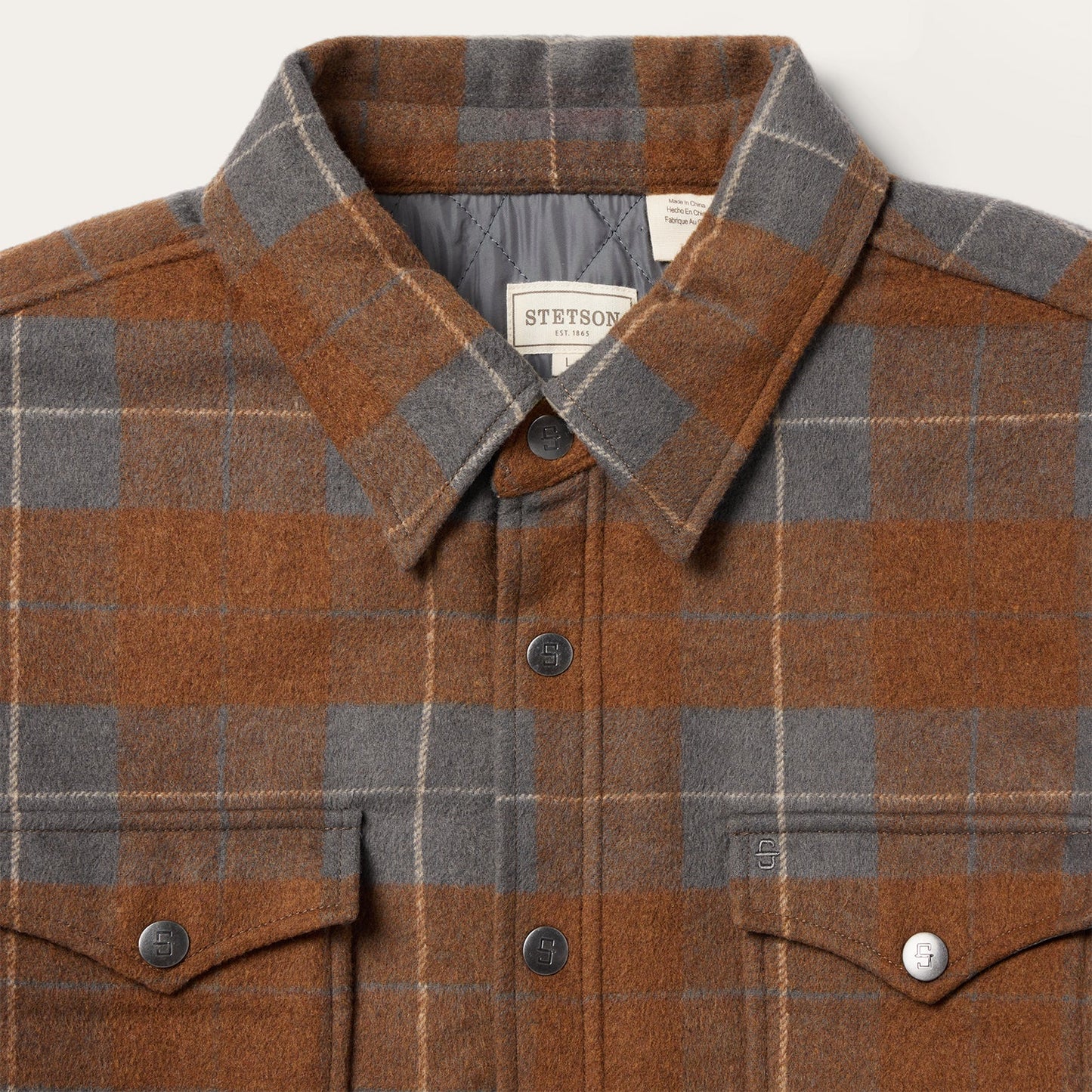 Plaid Western Shirt Jacket Brown