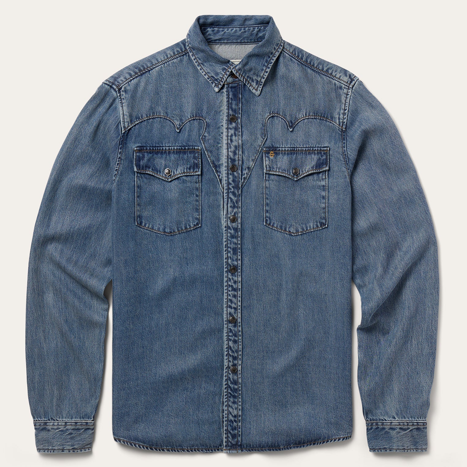 Retro Denim Western Shirt Blue