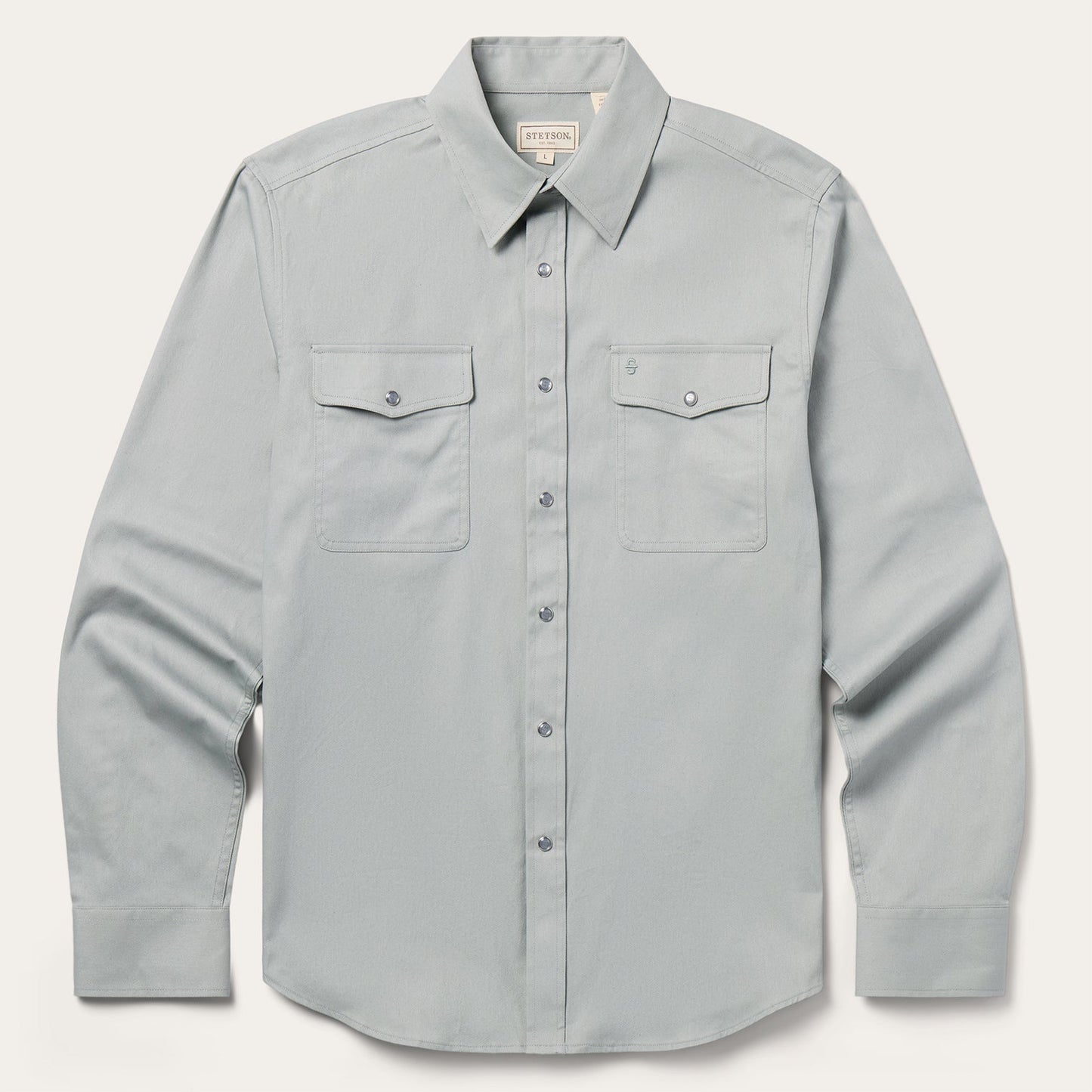 Brushed Twill Western Shirt Slate Green