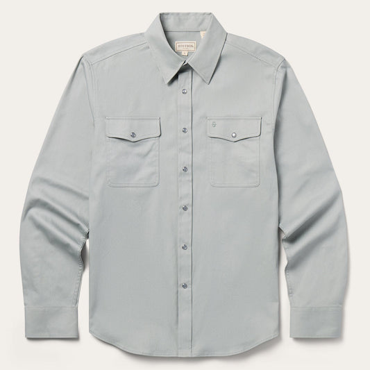 Brushed Twill Western Shirt Slate Green