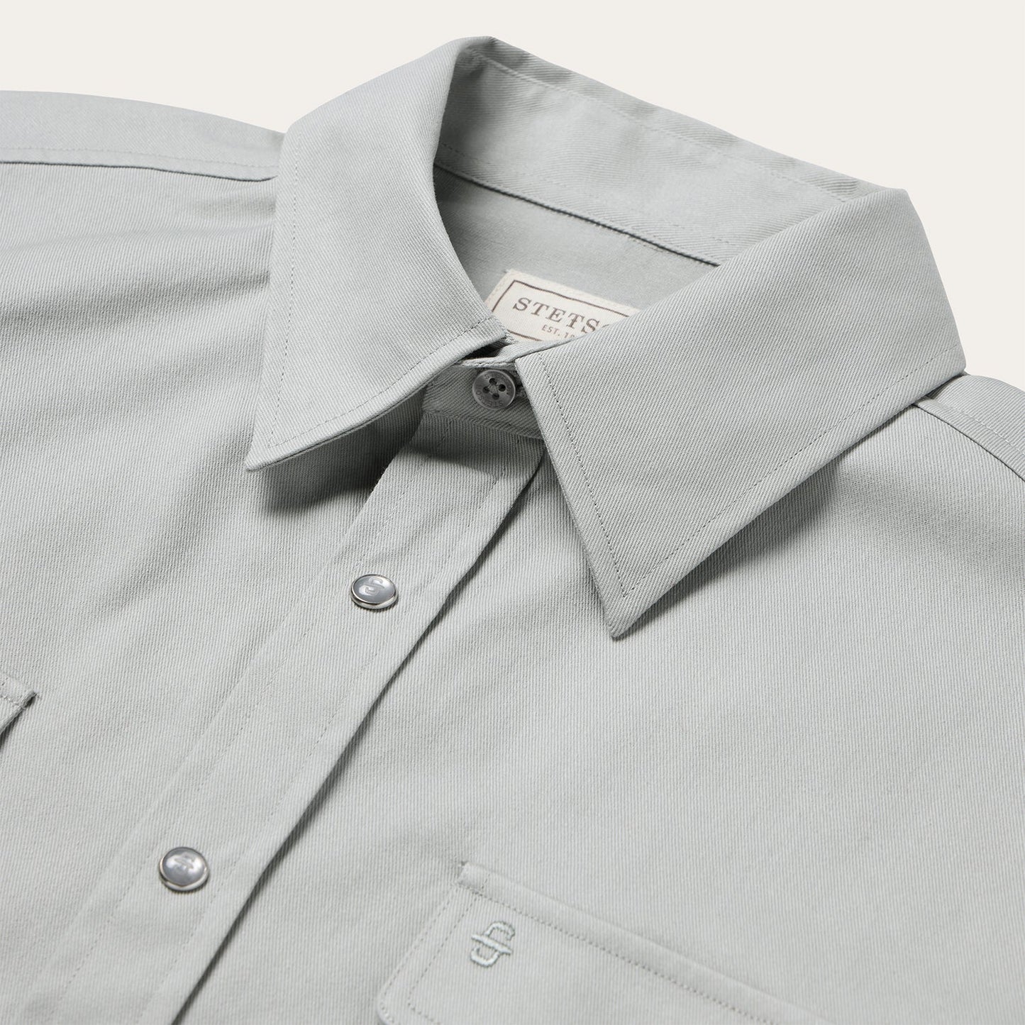 Brushed Twill Western Shirt Slate Green