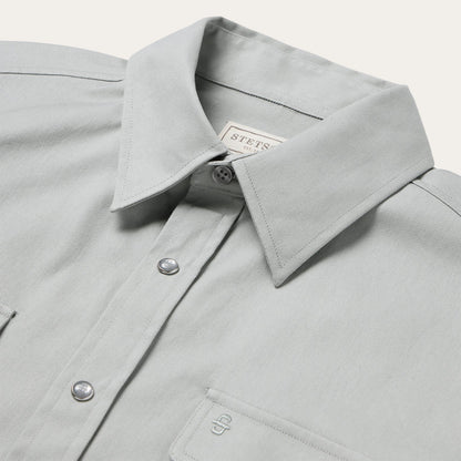 Brushed Twill Western Shirt Slate Green