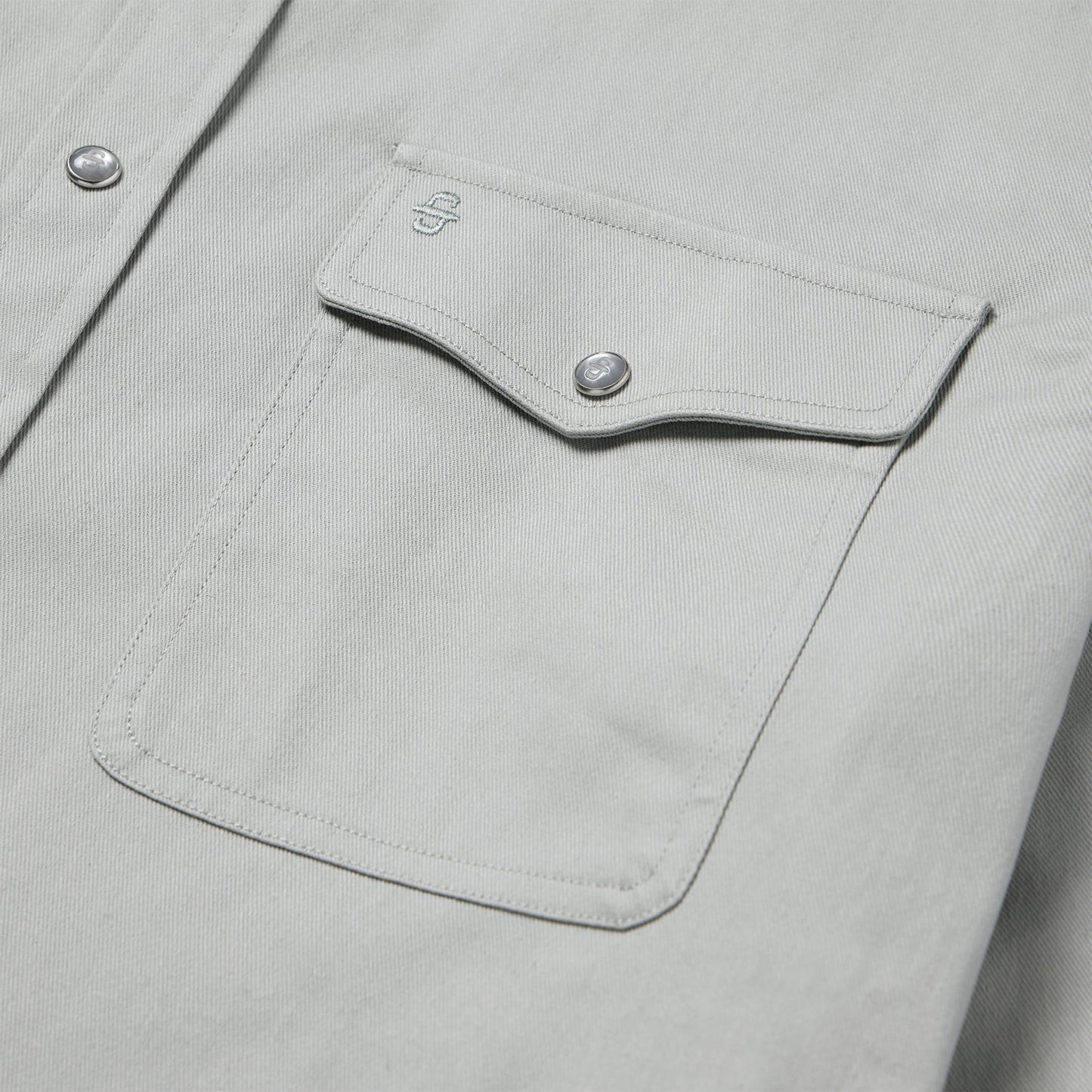 Brushed Twill Western Shirt Slate Green