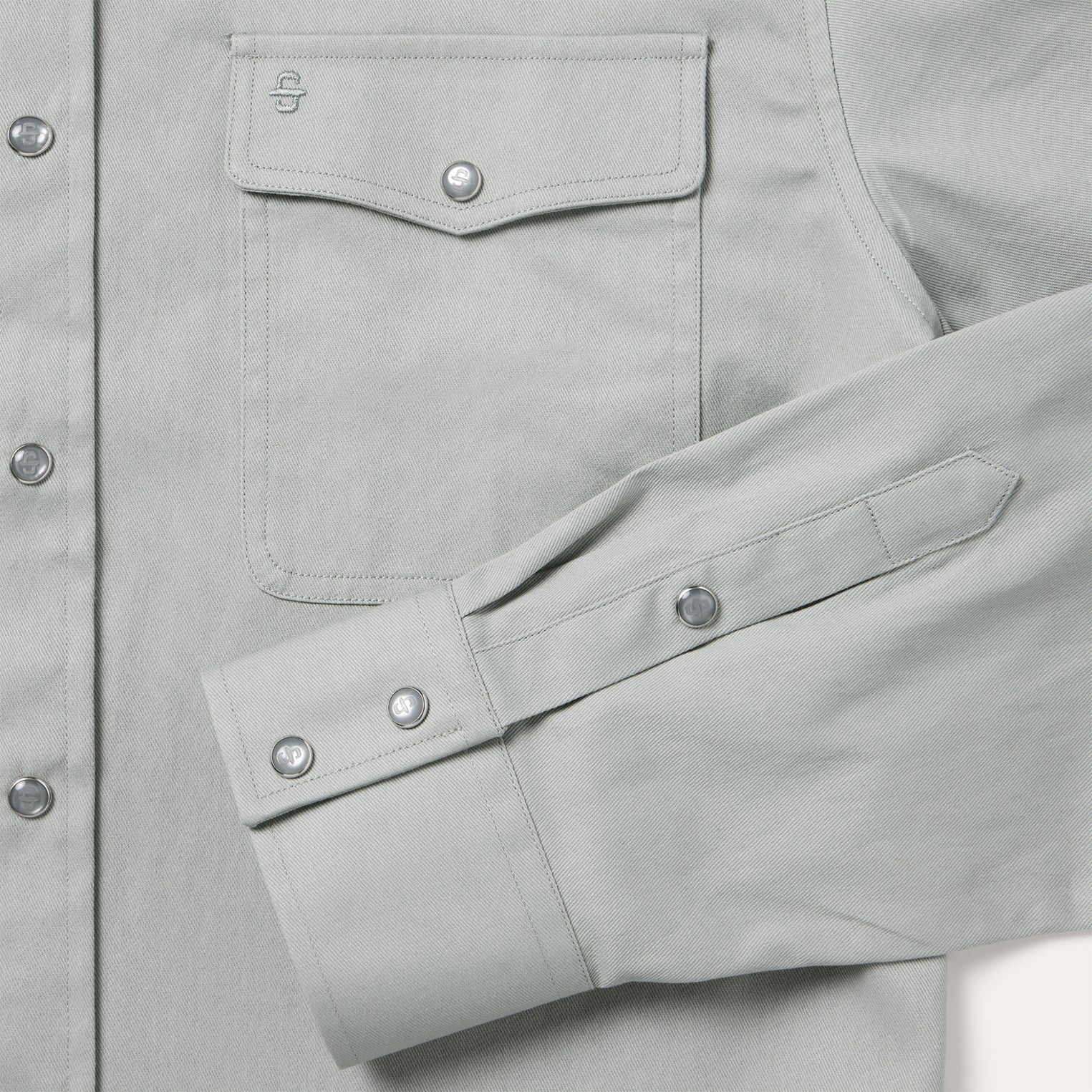 Brushed Twill Western Shirt Slate Green