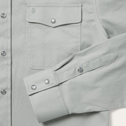 Brushed Twill Western Shirt Slate Green
