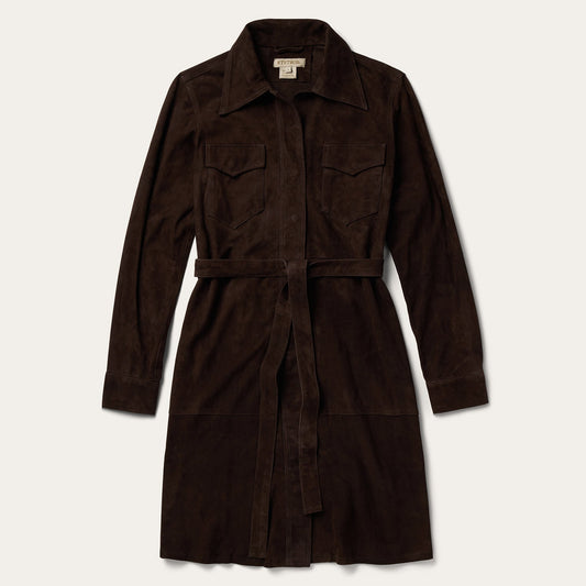 Lambskin Shirt Dress Brown