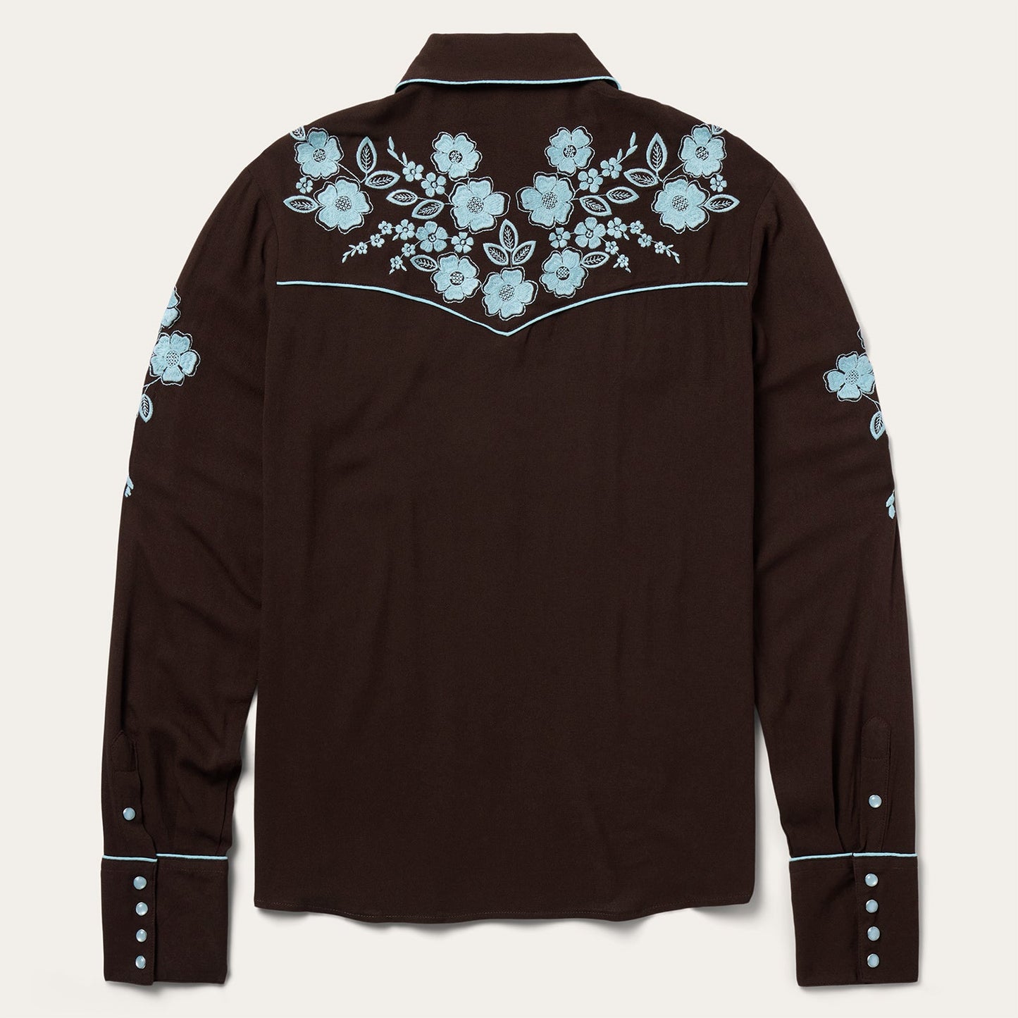 Embroidered Retro Western Shirt Brown