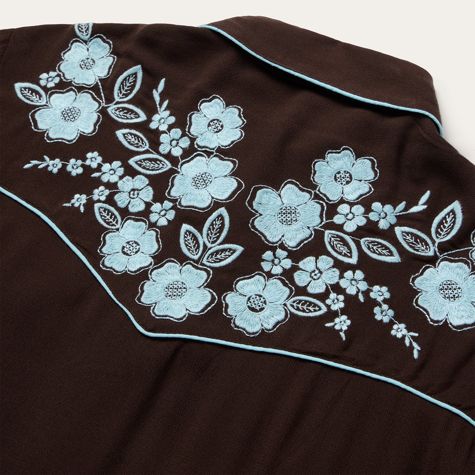 Embroidered Retro Western Shirt Brown
