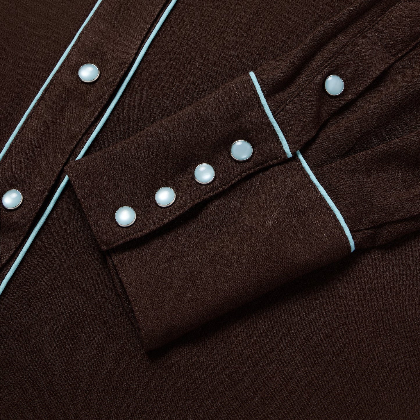 Embroidered Retro Western Shirt Brown