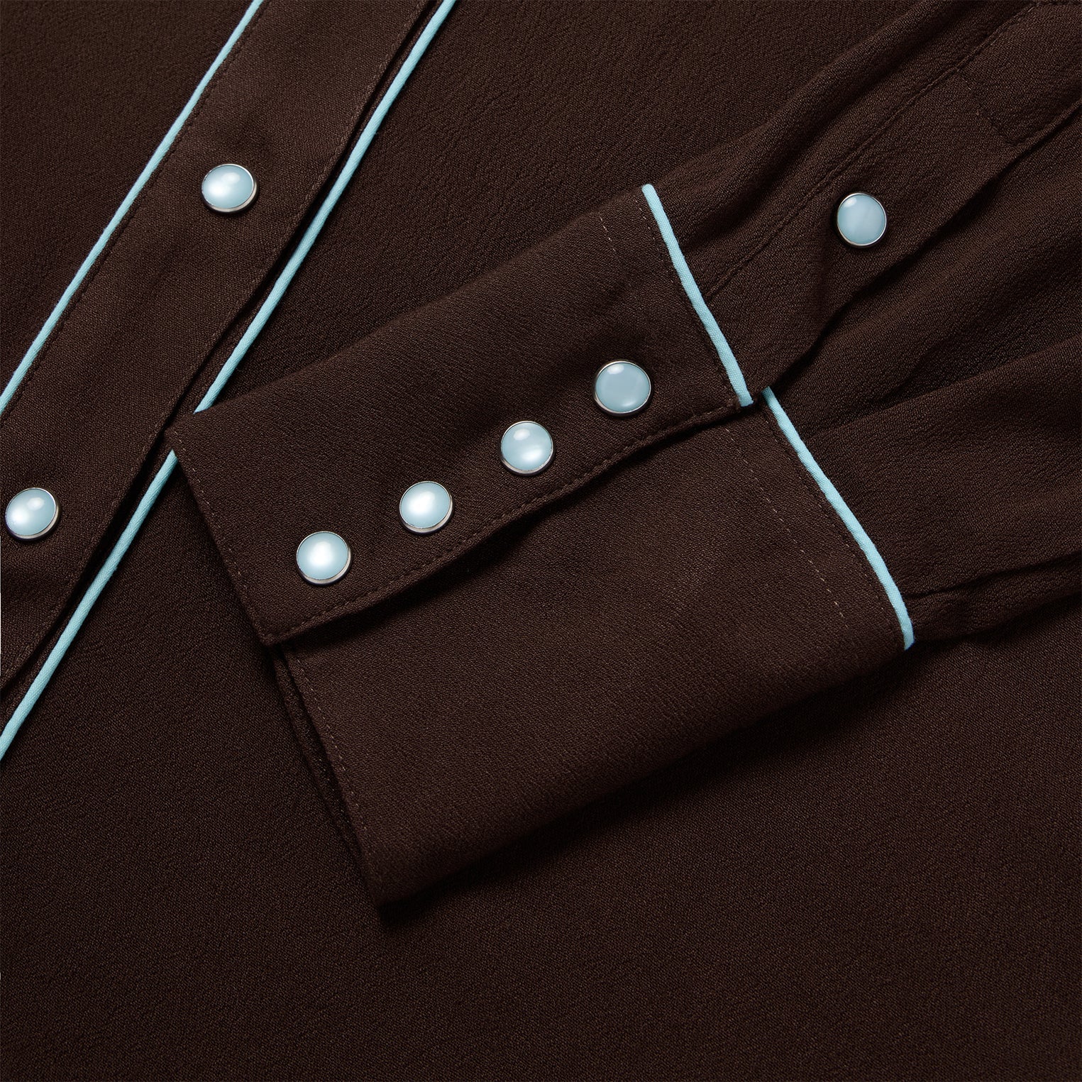 Embroidered Retro Western Shirt Brown
