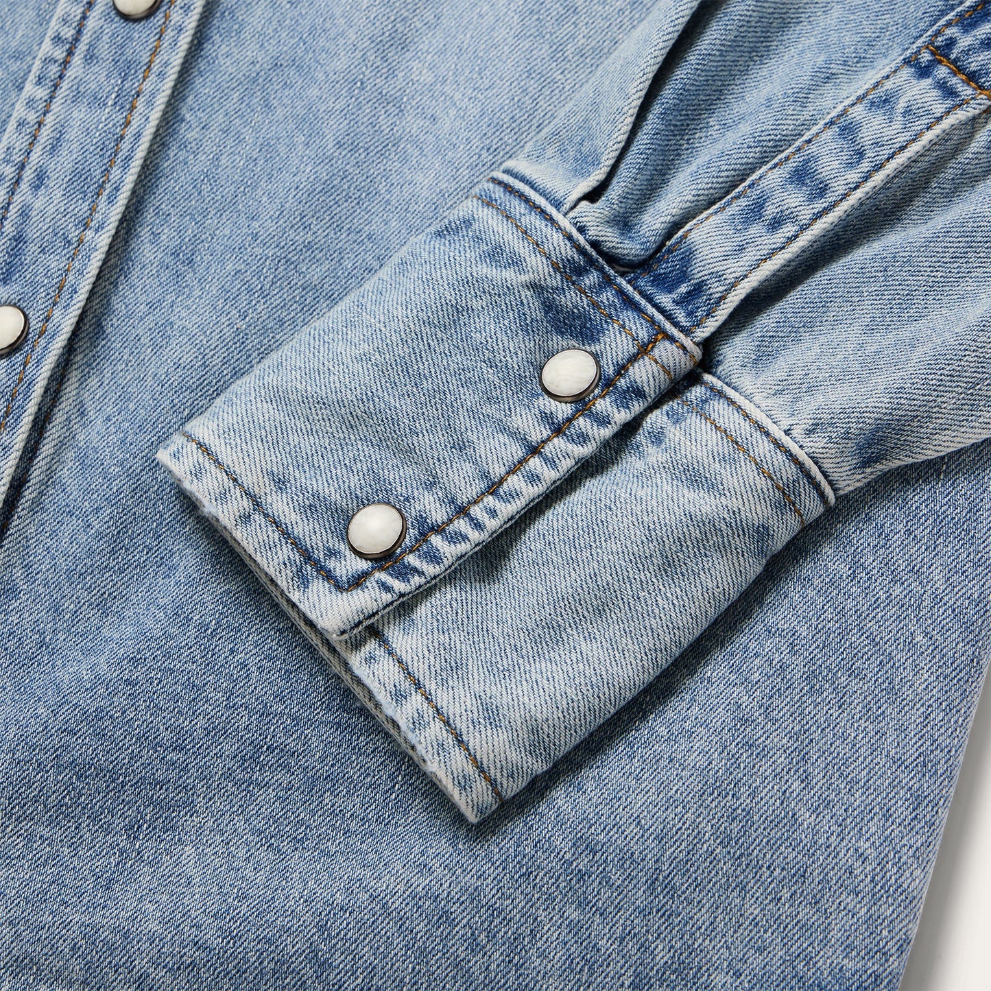 Embroidered Loose Fit Denim Shirt Blue