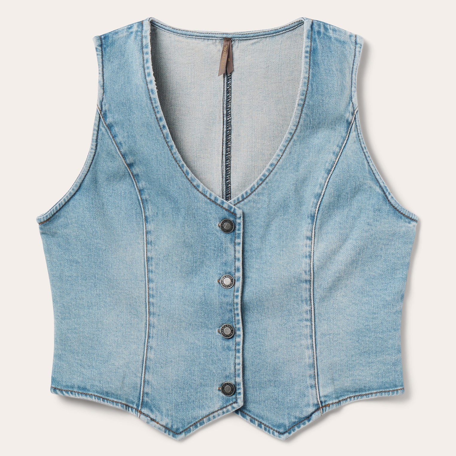 Light Rinse Denim Vest Blue