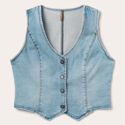 Light Rinse Denim Vest Blue