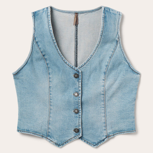 Light Rinse Denim Vest Blue