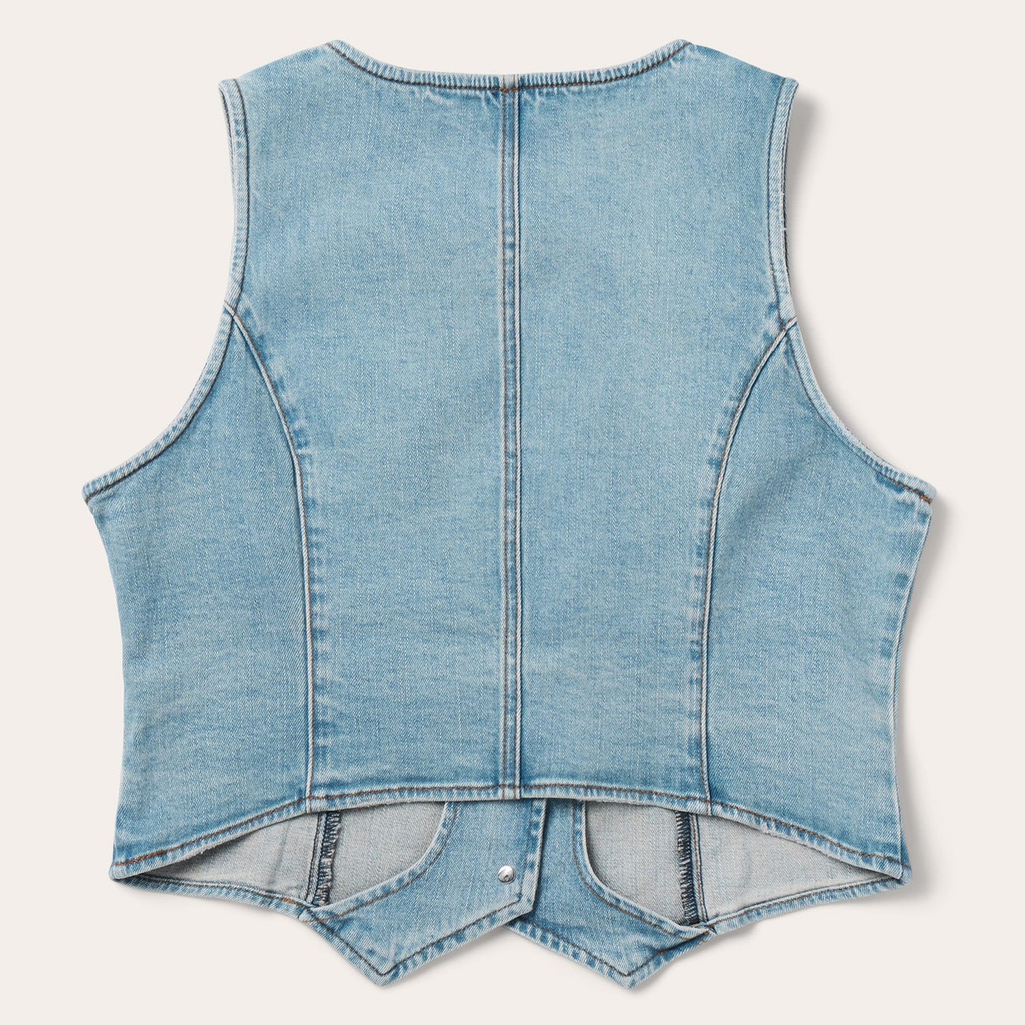 Light Rinse Denim Vest Blue