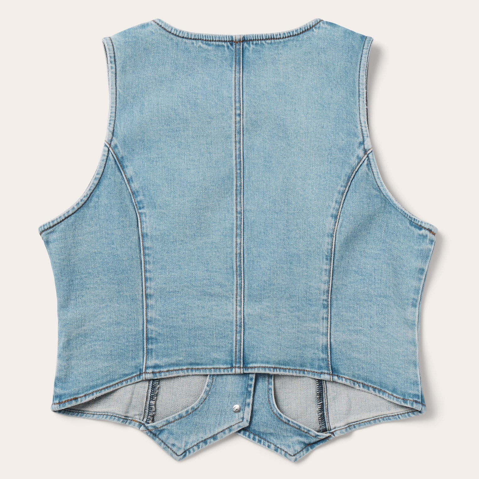 Light Rinse Denim Vest Blue