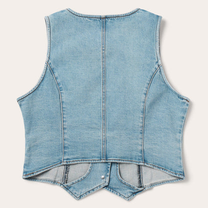 Light Rinse Denim Vest Blue