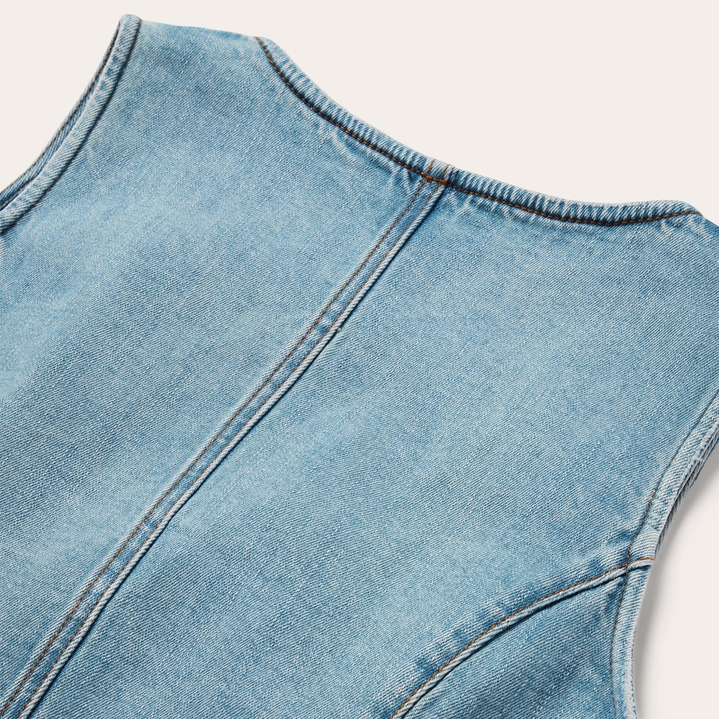 Light Rinse Denim Vest Blue