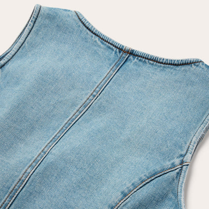 Light Rinse Denim Vest Blue
