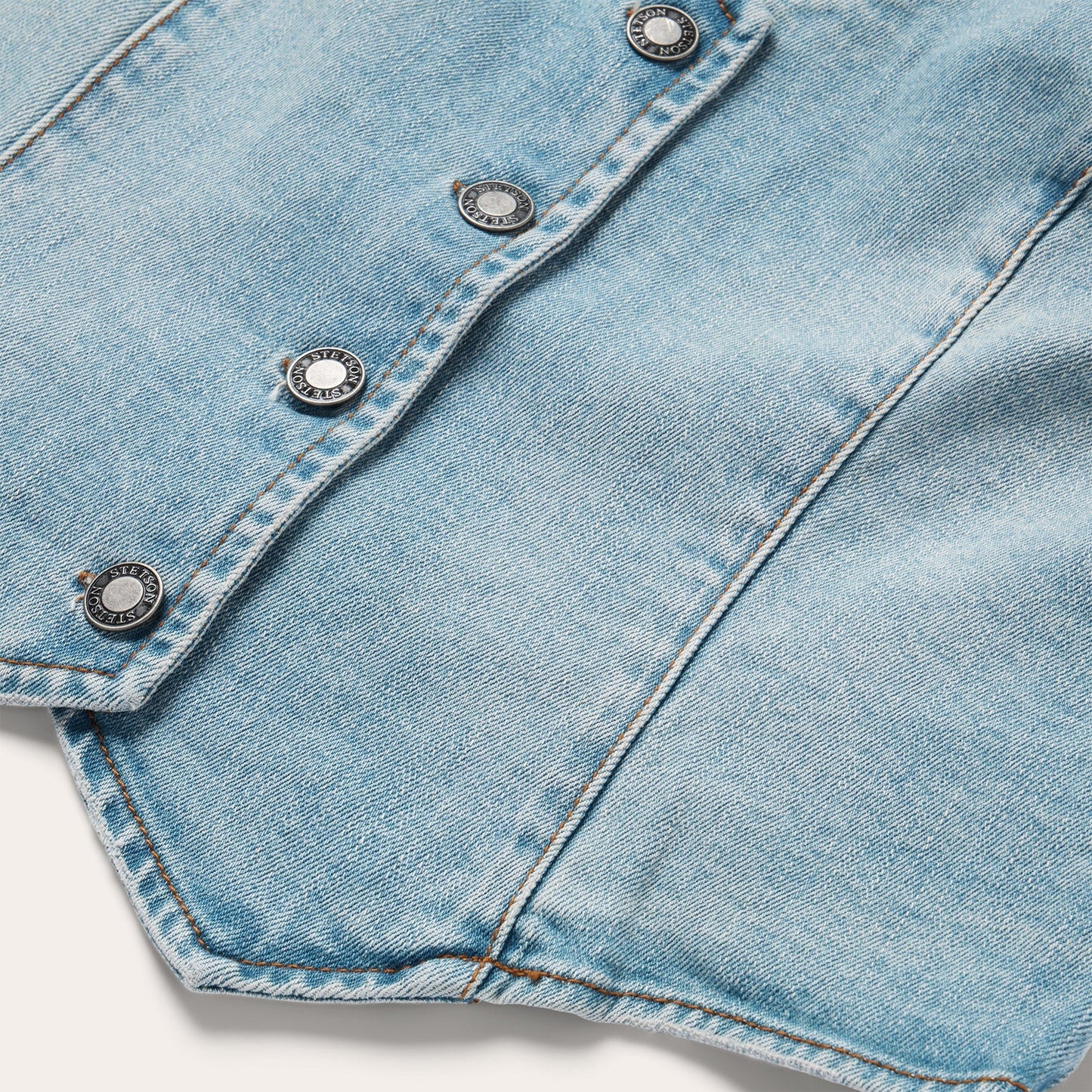 Light Rinse Denim Vest Blue