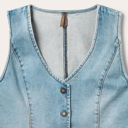 Light Rinse Denim Vest Blue