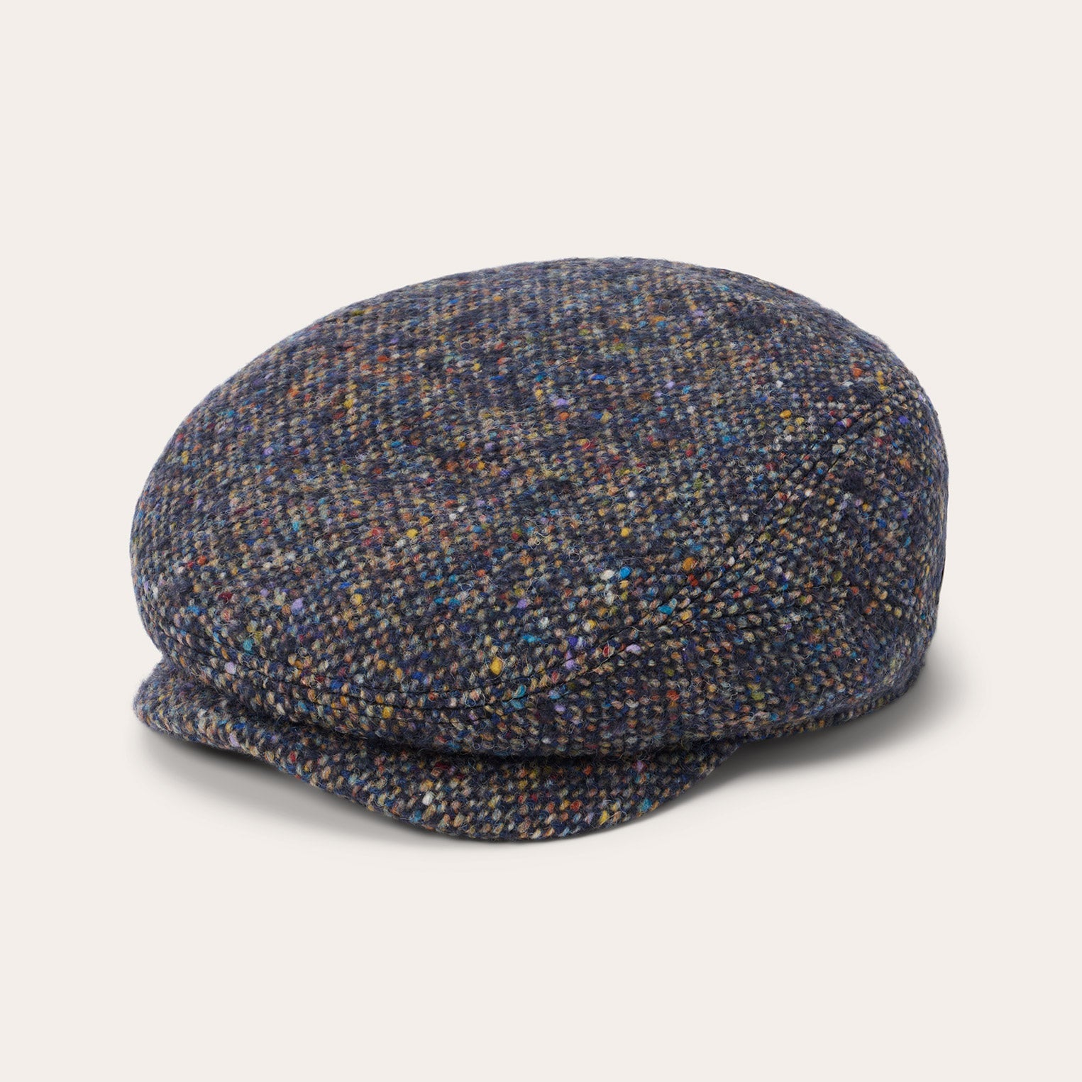 Wool Donegal Driver Cap Blue