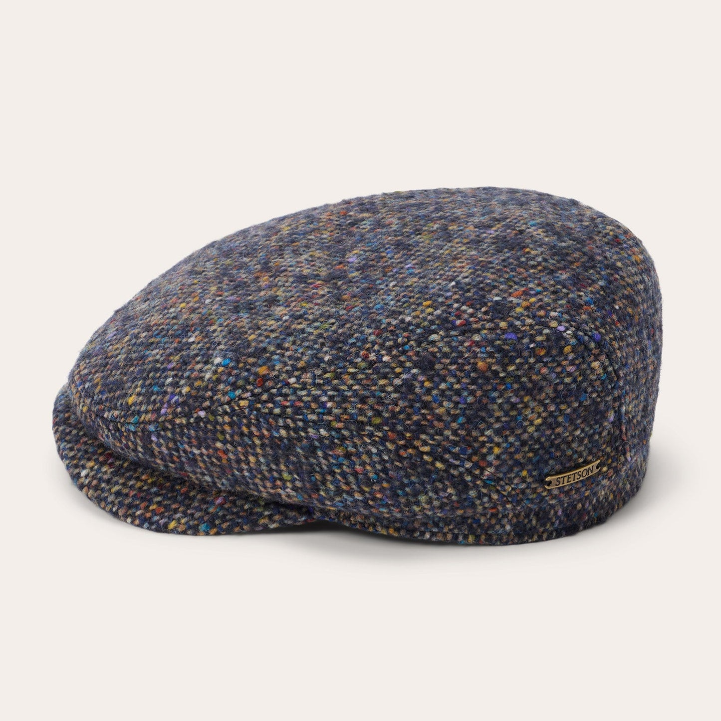 Wool Donegal Driver Cap Blue