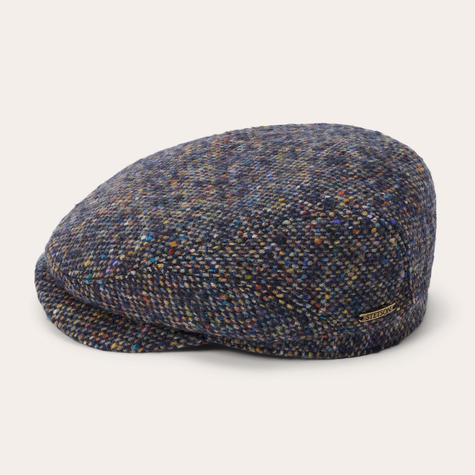 Wool Donegal Driver Cap Blue