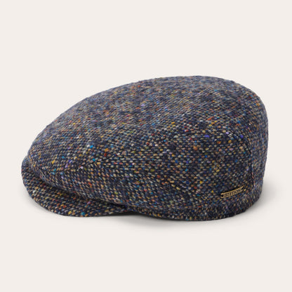 Wool Donegal Driver Cap Blue