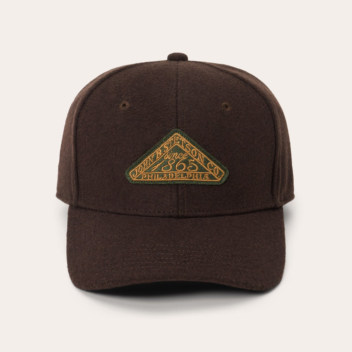 Wool Vintage Logo Patch Baseball Cap Dark Brown