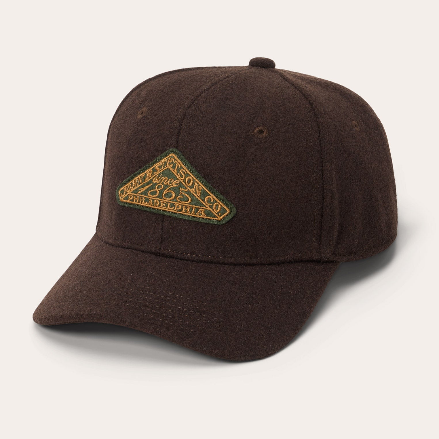 Wool Vintage Logo Patch Baseball Cap Dark Brown