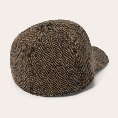 Wool Herringbone Baseball Cap Brown Melange