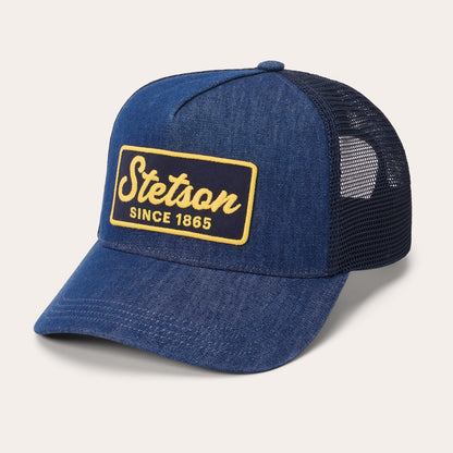 Dark Denim 1865 Patch Trucker Cap Blue