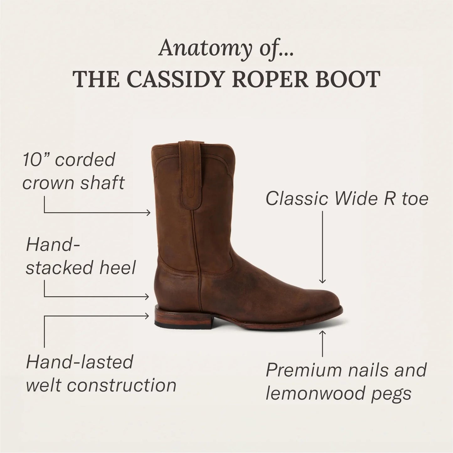 Cassidy Roper Boots Smooth Brown