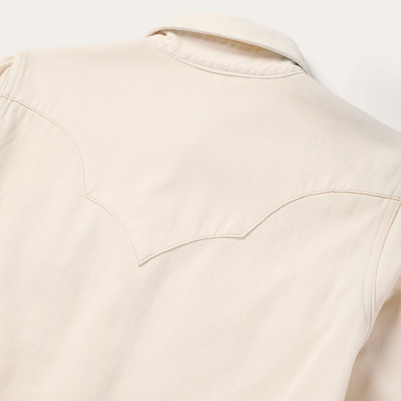 Turquoise Snap Western Denim Shirt Cream