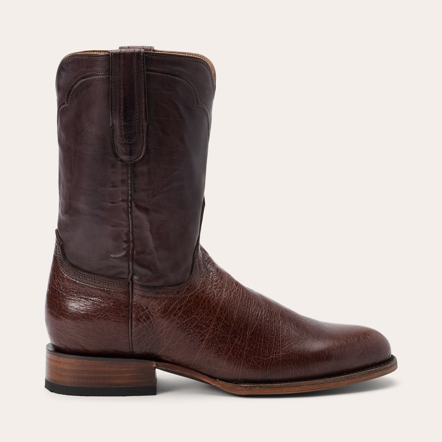 Clay Smooth Ostrich Roper Boots Tobacco