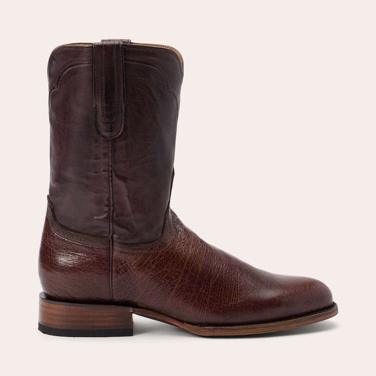 Clay Smooth Ostrich Roper Boots Tobacco