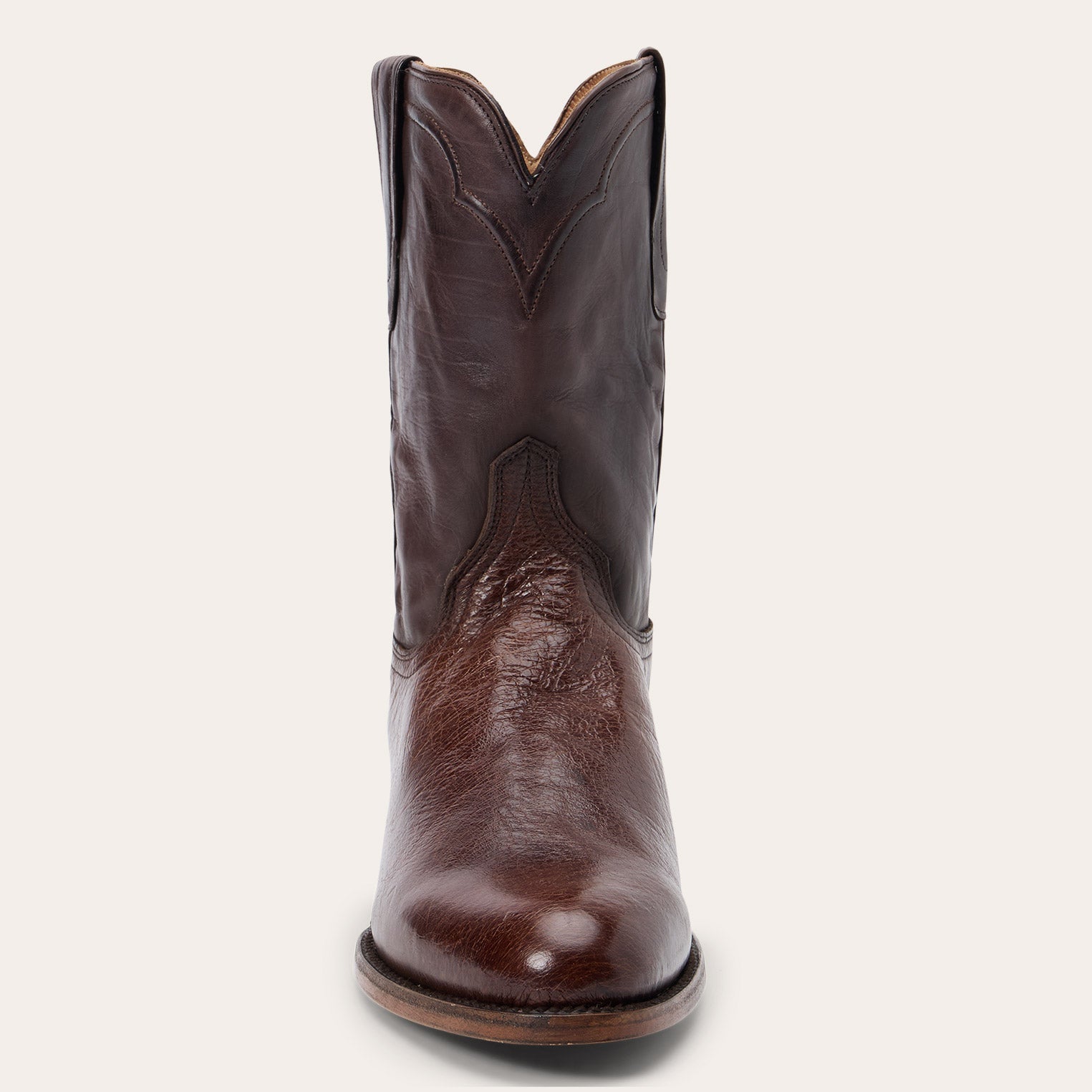 Clay Smooth Ostrich Roper Boots Tobacco
