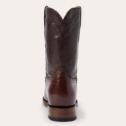 Clay Smooth Ostrich Roper Boots Tobacco