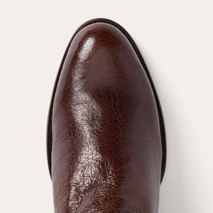 Clay Smooth Ostrich Roper Boots Tobacco