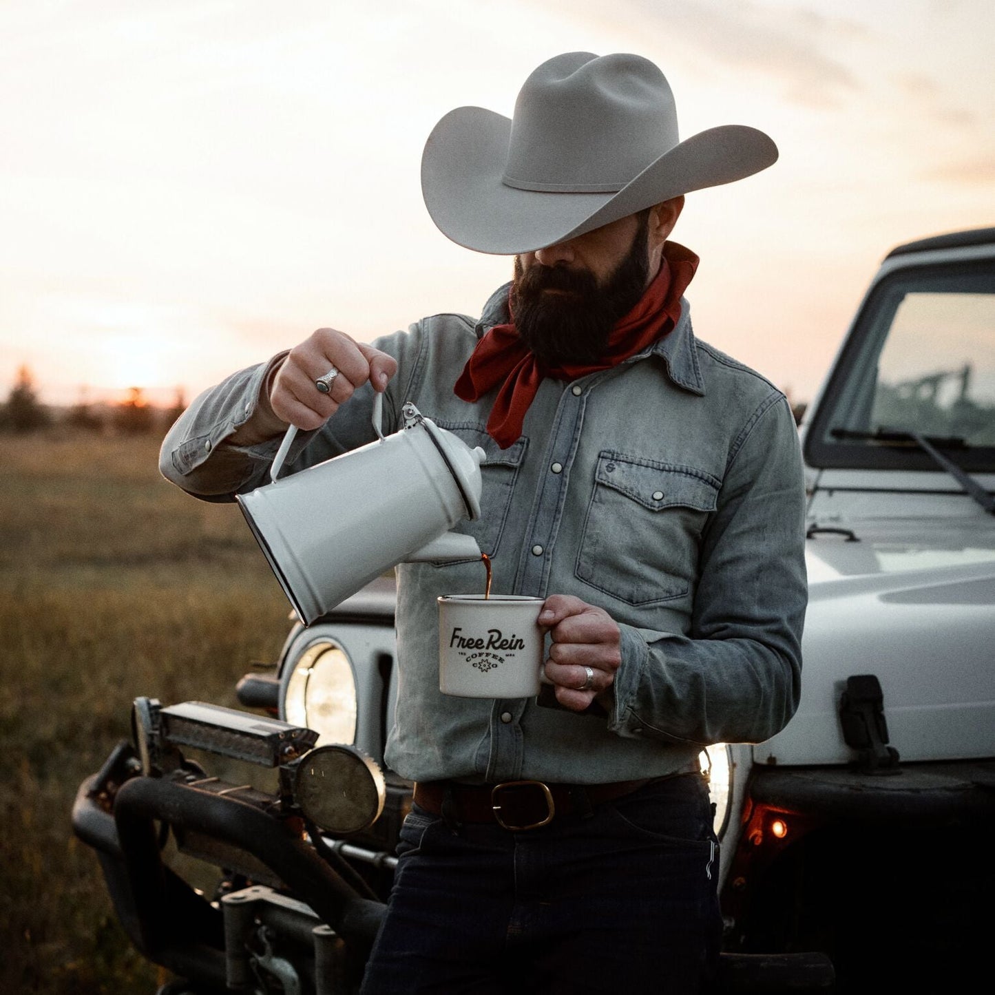Stetson X Free Rein Cowboy Coffee Pod Kit White
