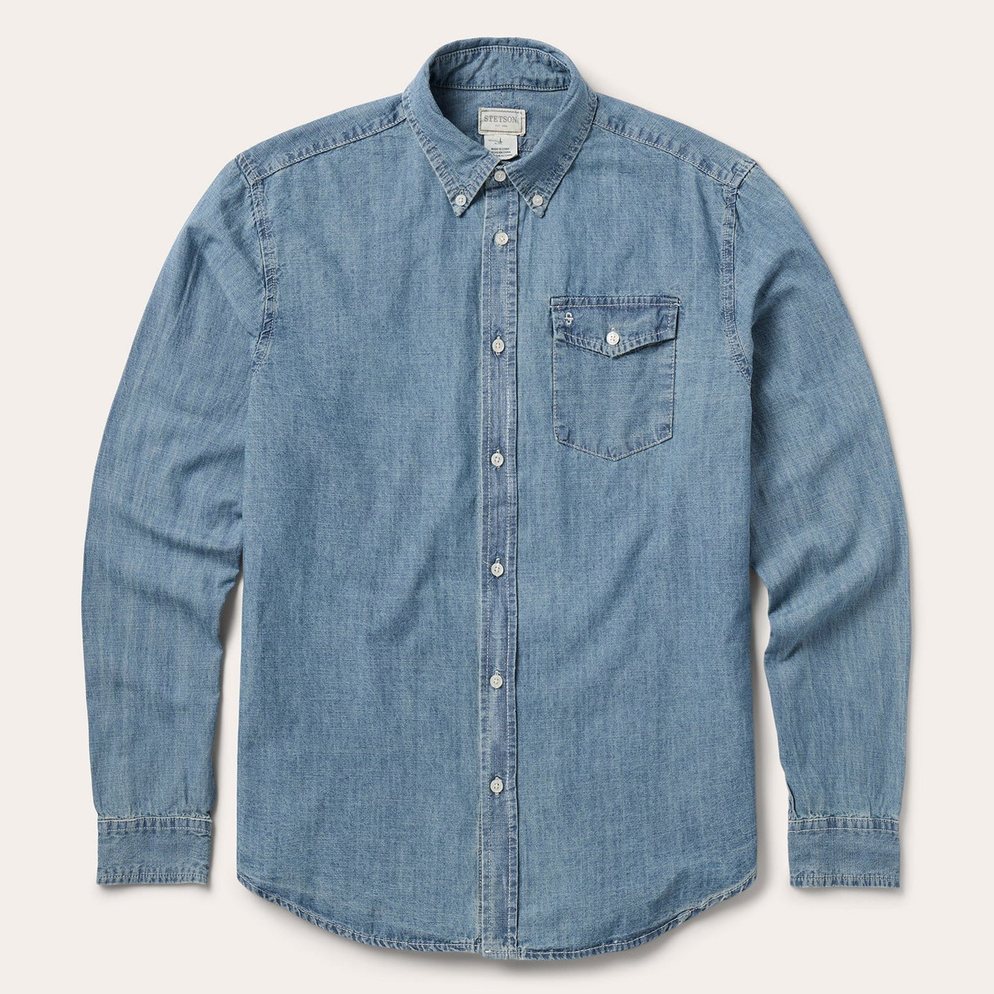 Chambray Button-Down Shirt Blue