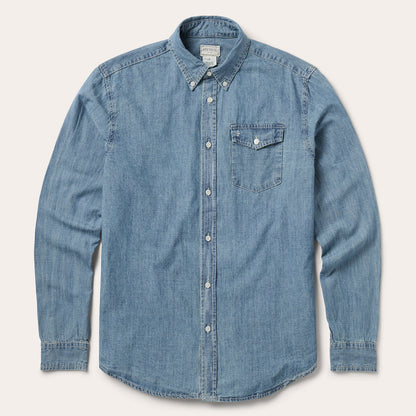 Chambray Button-Down Shirt Blue