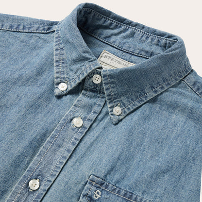 Chambray Button-Down Shirt Blue